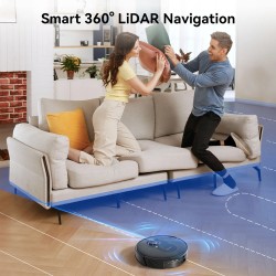 Proscenic Q8 robotti-imuri ja moppaus, 4200 Pa:n imuteho, lidar-navigointi, 200 minuutin käyttöaika