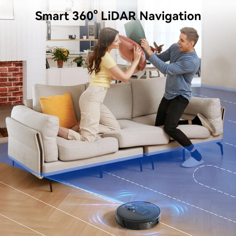 Proscenic Q8 robotti-imuri ja moppaus, 4200 Pa:n imuteho, lidar-navigointi, 200 minuutin käyttöaika