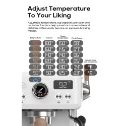 HiBREW H10 Plus puoliautomaattinen espressokeitin 20 bar PID NTC lämpötilasäätö ja säädettävä kuppikoko