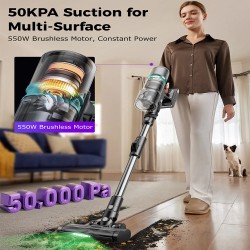 Proscenic P16 langaton varsi-imuri vihreä led 50 kPa 55 minuutin akunkesto 180 asteen taipuva putki