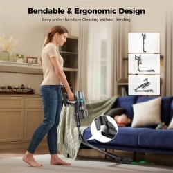 Proscenic P16 langaton varsi-imuri vihreä led 50 kPa 55 minuutin akunkesto 180 asteen taipuva putki