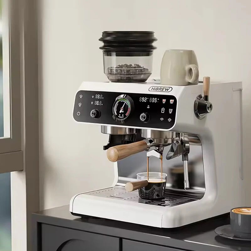 HiBREW H7B päivitettu kaksoisboileri espressokeitin sisäänrakennetulla jauholla ja 30 tason säädöllä