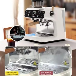 HiBREW H7B päivitettu kaksoisboileri espressokeitin sisäänrakennetulla jauholla ja 30 tason säädöllä