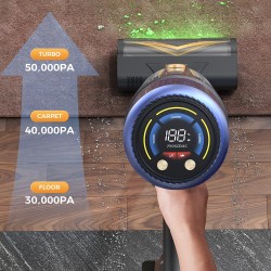 Proscenic P15 langaton sauvaimuri 50 kPa 580W 70 minuutin käyttöaika vihreä tunnistusvalo HEPA-suodatin 6-kerroksinen