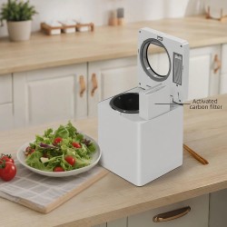 BlitzHome HQD-260-Plus kompakti keittiökompostori 2,5l näkyvä hajuton kolme tilaa hiljainen