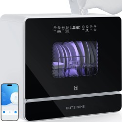 BlitzHome BH-6-CDW1 älykäs kannettava tiskikone sovellusohjauksella 5,2 l sisäinen säiliö 9 ohjelmaa