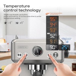 HiBREW H10A ja G5 espressopaketti 20 baarin paine, sähköinen kahvimylly 36 säädettävää asetusta