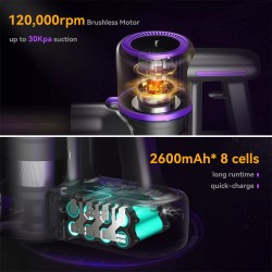 INSE POWEART N700 langaton kannettava monitoimisauvaimuri 30000 Pa vahva imuteho kevyt