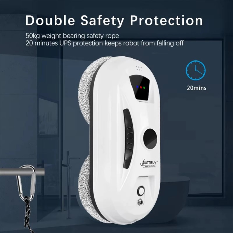 JUSTBUY W13 automaattinen ikkunoiden puhdistusrobotti imuri ja lasinpyyhin kaukosäätimellä