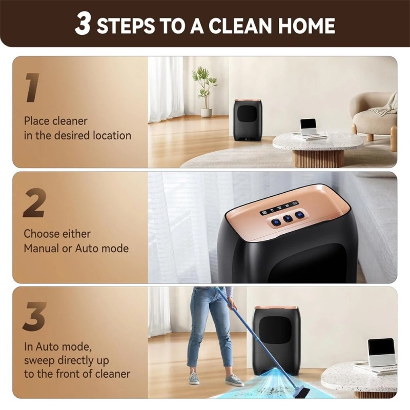 NovuLife IN02 infrapuna-anturi kosketukseton sähköinen pölysäiliö pölynimuri salonkiin lemmikkikarvoille