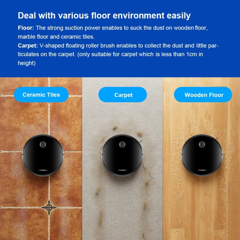 LIECTROUX C7 robotti-imuri ja märkämoppi WiFi-sovellus älykartoitus 6000 Pa imuteho harjaton moottori