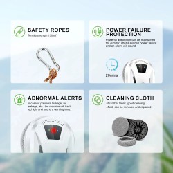 PuRuiKai sähköinen ikkunanpesurobotti kotikäyttöön vahvalla imuteholla kaukosäätöllä ja putoamissuojalla