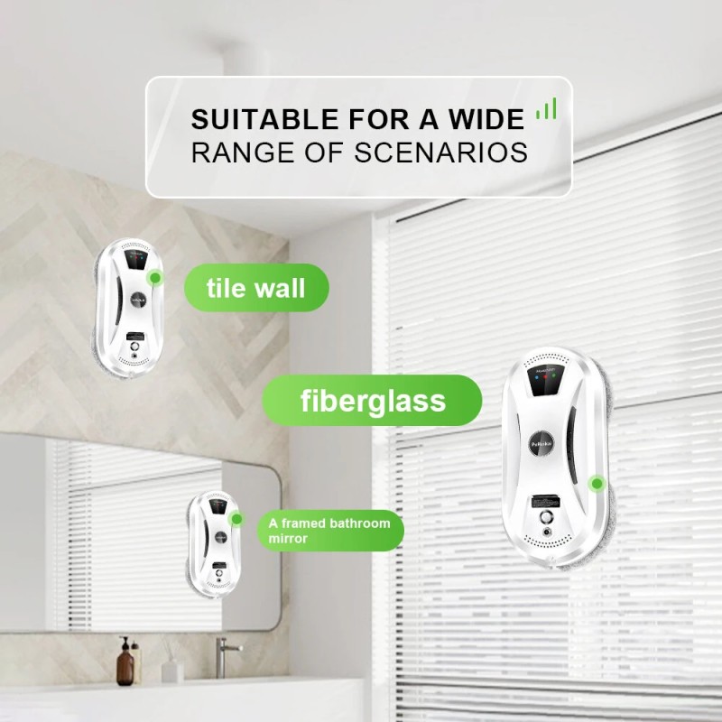 PuRuiKai sähköinen ikkunanpesurobotti kotikäyttöön vahvalla imuteholla kaukosäätöllä ja putoamissuojalla