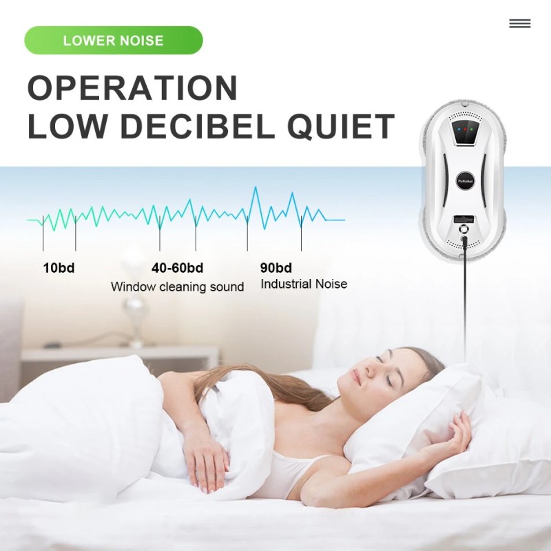 PuRuiKai sähköinen ikkunanpesurobotti kotikäyttöön vahvalla imuteholla kaukosäätöllä ja putoamissuojalla