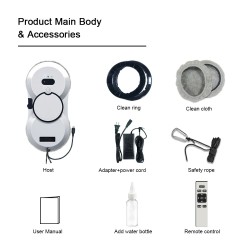 PuRuiKai HCR-10 automaattinen ikkunanpesurobotti vesiruiskulla ja kaukosäätimellä turvaköydellä