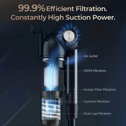 JIGOO V700 langaton imuri ja imuasema 2,5 l automaattityhjennyksellä 33 kPa imuteholla