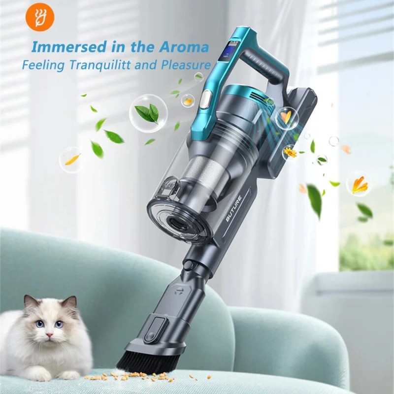 BuTure VC60 johdoton imuri 450W 38 kPa OLED-animoitu näyttö aromaterapia käärimätön harja