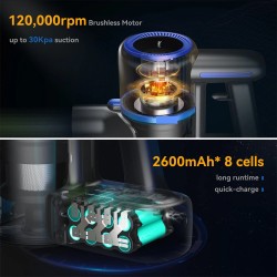 INSE POWEART N700 johdoton sauvaimuri 6-toiminen 30 kPa:n imuteho 45 minuuttia LED-moottoroitu lattiaharja