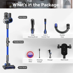 INSE POWEART N700 johdoton sauvaimuri 6-toiminen 30 kPa:n imuteho 45 minuuttia LED-moottoroitu lattiaharja