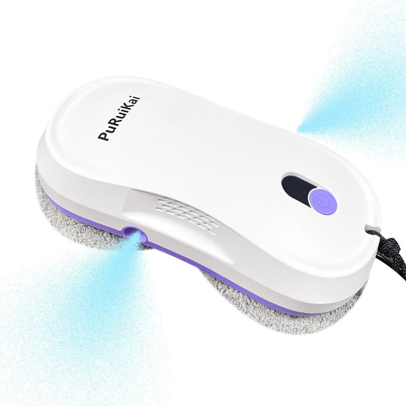 PuRuiKai ikkunanpesurobotti kaksoissuuttimella kaukosäätimellä akkukäyttöinen 5600 Pa:n imuteho