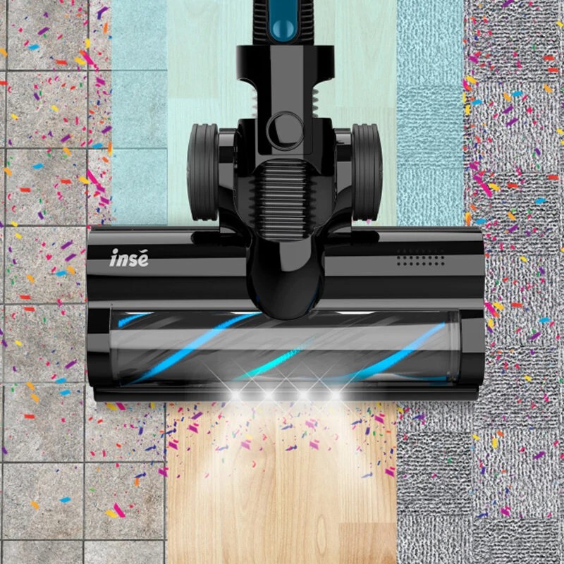 INSE N5S langaton pölynimuri 12000 Pa 45 minuutin käyttöaika 6 toimintoa LED-moottoroitu lattiasuulake 5-vaiheinen suodatus