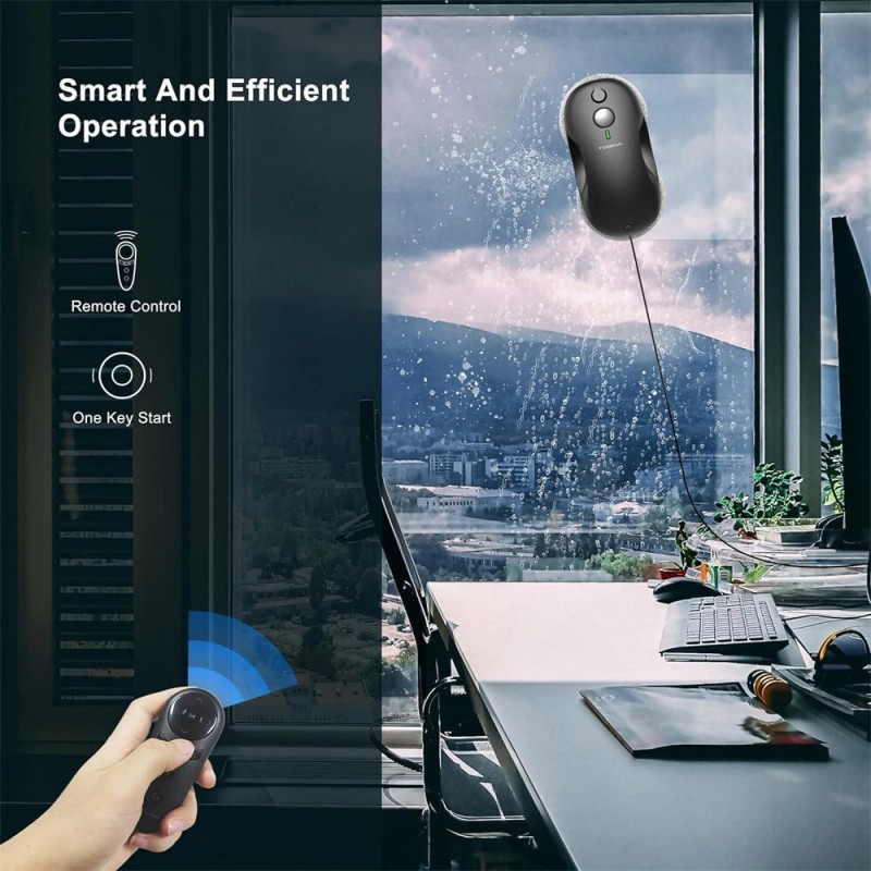 TOSIMA W3 ikkunanpesurobotti 3800PA imuteho kaksisuuntainen vesiruisku 80 ml vesisäiliö