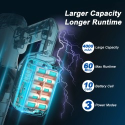 INSE Yisora V112 johdoton sauvaimuri 33kPa imuteho 300W 60min käyttöaika 4000mAh akku LED-näytöllä lemmikkikarvoille