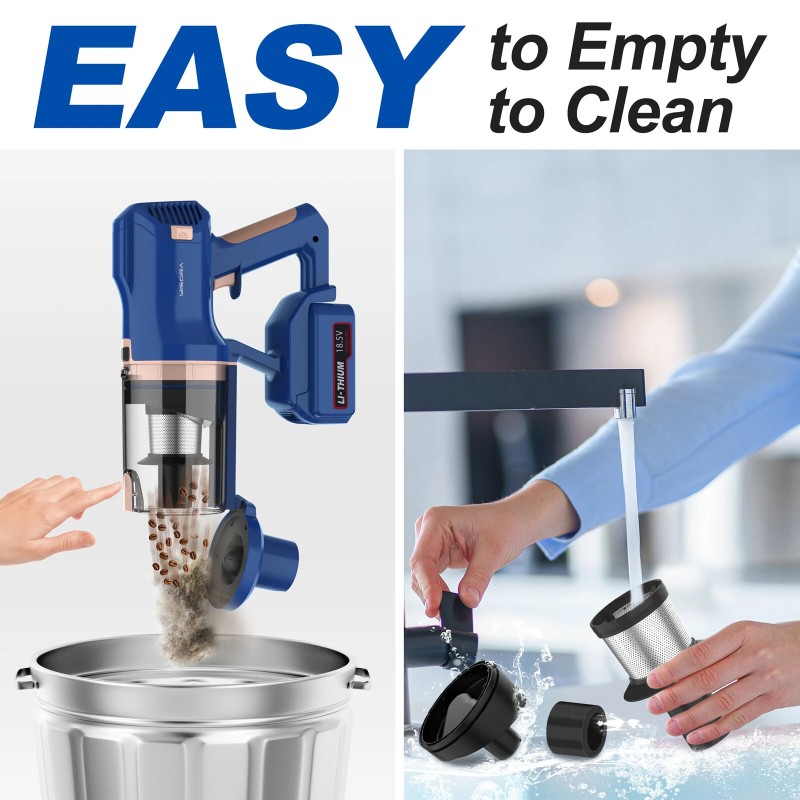 INSE Yisora V112 johdoton sauvaimuri 33kPa imuteho 300W 60min käyttöaika 4000mAh akku LED-näytöllä lemmikkikarvoille