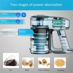 INSE Yisora N3 langaton ultrakevyt kolmitoiminen pölynimuri seinätelineellä 40 minuutin käyttöaika 17 kPa imuteho