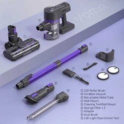 INSE YOMA S11PRO langaton sauvapölynimuri 350 W harjaton moottori 28 kPa imuteholla 50 minuutin akunkestolla