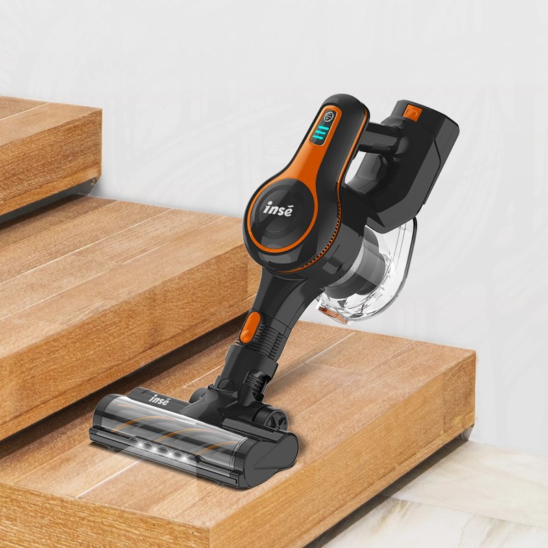 Inse S600 langaton sauva-imuri 250 W:n harjaton moottori 25 kPa hepa-suodatin 1,2 l pölysäiliö kevyt