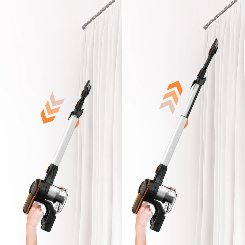 Inse S600 langaton sauva-imuri 250 W:n harjaton moottori 25 kPa hepa-suodatin 1,2 l pölysäiliö kevyt