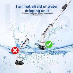 NovuLife johdoton sähköinen pyörivä puhdistusharja yhdeksällä vaihtopäällä kaksoisnopeudella säädettävällä kahvalla