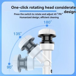 NovuLife johdoton sähköinen pyörivä puhdistusharja yhdeksällä vaihtopäällä kaksoisnopeudella säädettävällä kahvalla