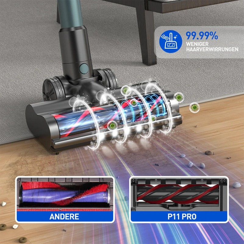 Teendow P11PRO langaton pölynimuri 2300Pa harjaton tehokas imu sohvalle lattialle autoon