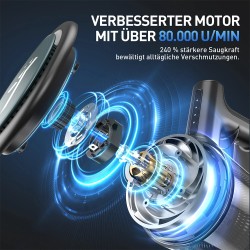 Teendow P11PRO langaton pölynimuri 2300Pa harjaton tehokas imu sohvalle lattialle autoon