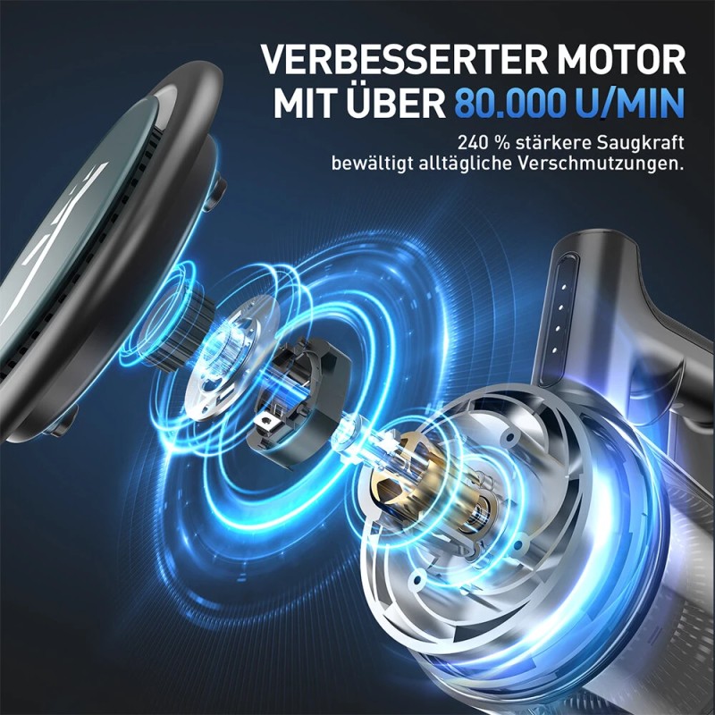 Teendow P11PRO langaton pölynimuri 2300Pa harjaton tehokas imu sohvalle lattialle autoon