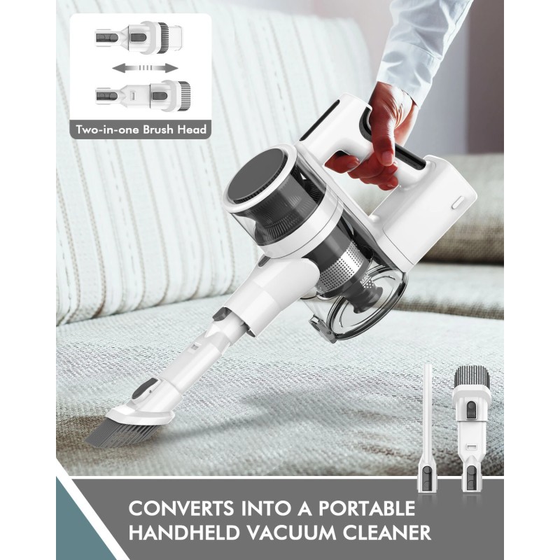 Teendow P11Pro langaton kevyt pölynimuri 126000 Pa imuteholla 30 minuutin käyttöaika 450 ml säiliö hiljainen