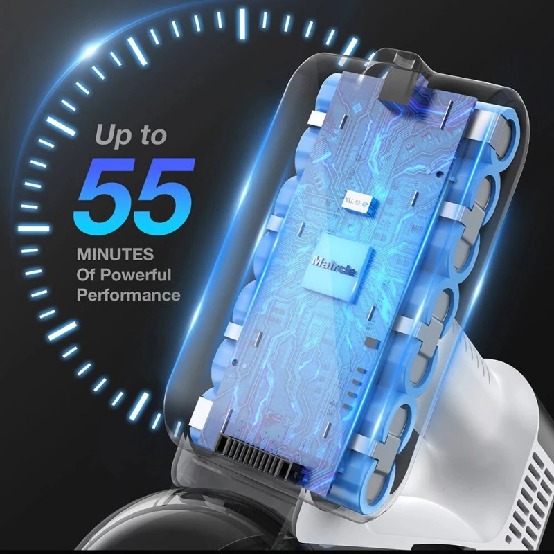 MOOSOO S5 langaton varsi-imuri 20 kPa imuteho 55 minuutin akunkesto pestävä HEPA matalamelu