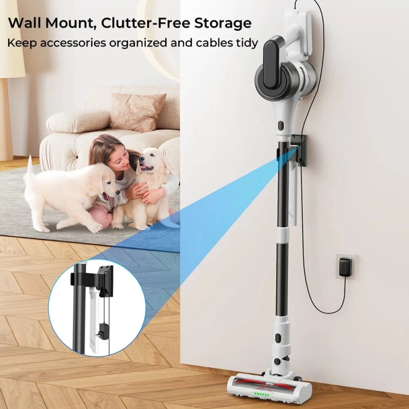 MOOSOO S5 langaton varsi-imuri 20 kPa imuteho 55 minuutin akunkesto pestävä HEPA matalamelu