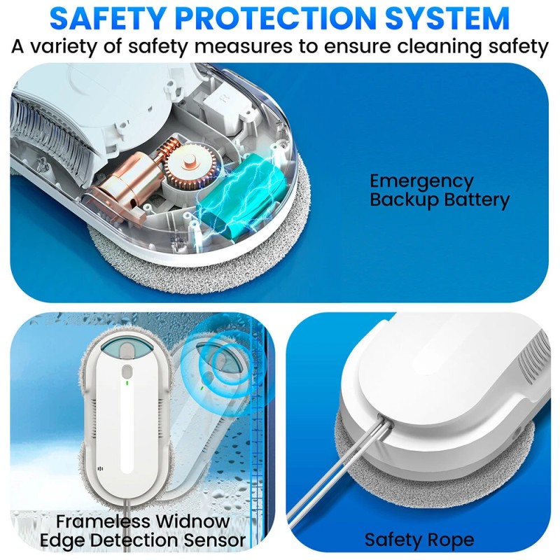 INSE W1 ikkunanpesurobotti automaattinen imuroiva vesisuihku kaukosäätimellä kotikäyttöön