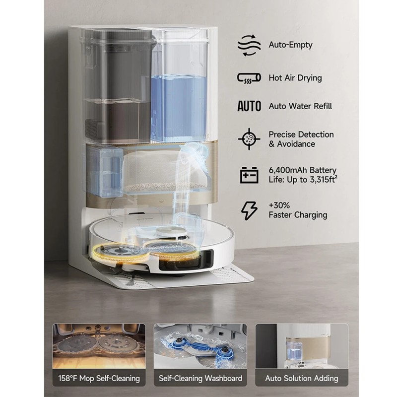 DREAME X40 Ultra Complete robotti-imuri 12000Pa imuteho irrotettava nostettava moppijärjestelmä