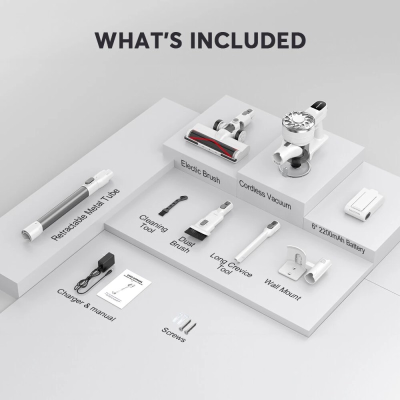 Teendow V08-Pro langaton imuri 25 kPa tehokas 6-toiminen kevyt