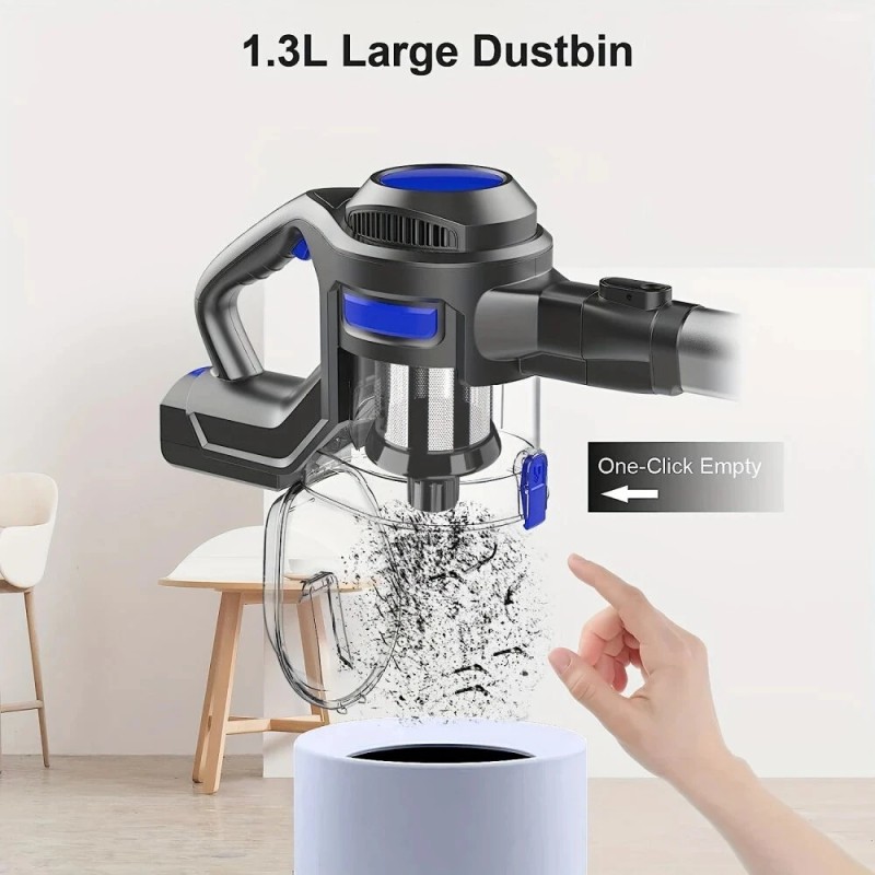 MOOSOO XL-618A langaton pölynimuri 12 kPa imuteho, jopa 30 minuuttia, 1,3 l säiliö