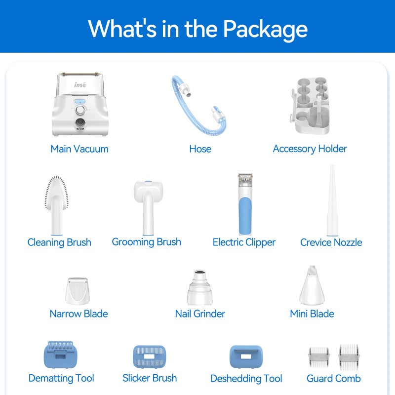 INSE P30 lemmikkien trimmausimuri 4,5 litran pölysäiliö hiljainen monitoiminen suodatusjärjestelmä