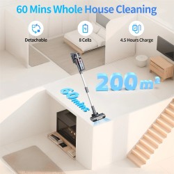 INSE UMLO V16 langaton pölynimuri 500 W 33 kPa 60 min LED-näyttö