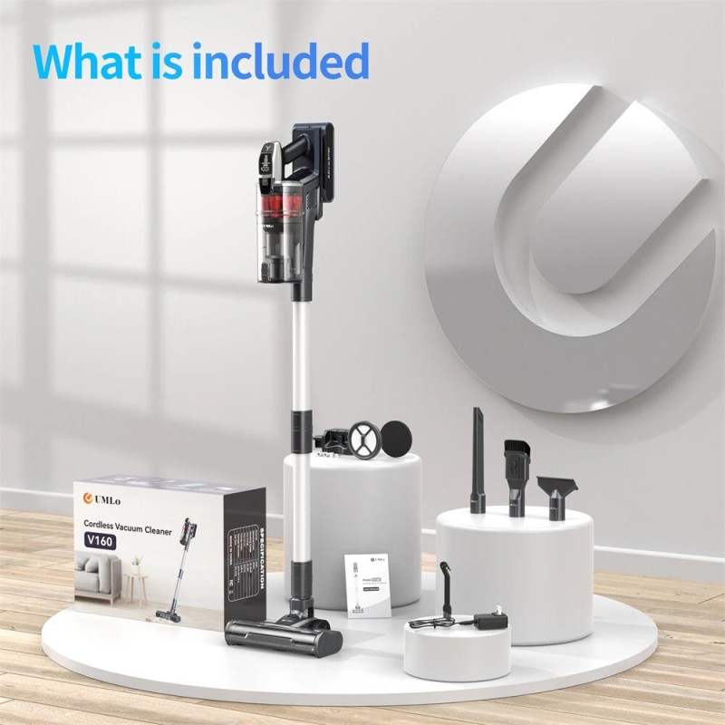 INSE UMLO V16 langaton pölynimuri 500 W 33 kPa 60 min LED-näyttö