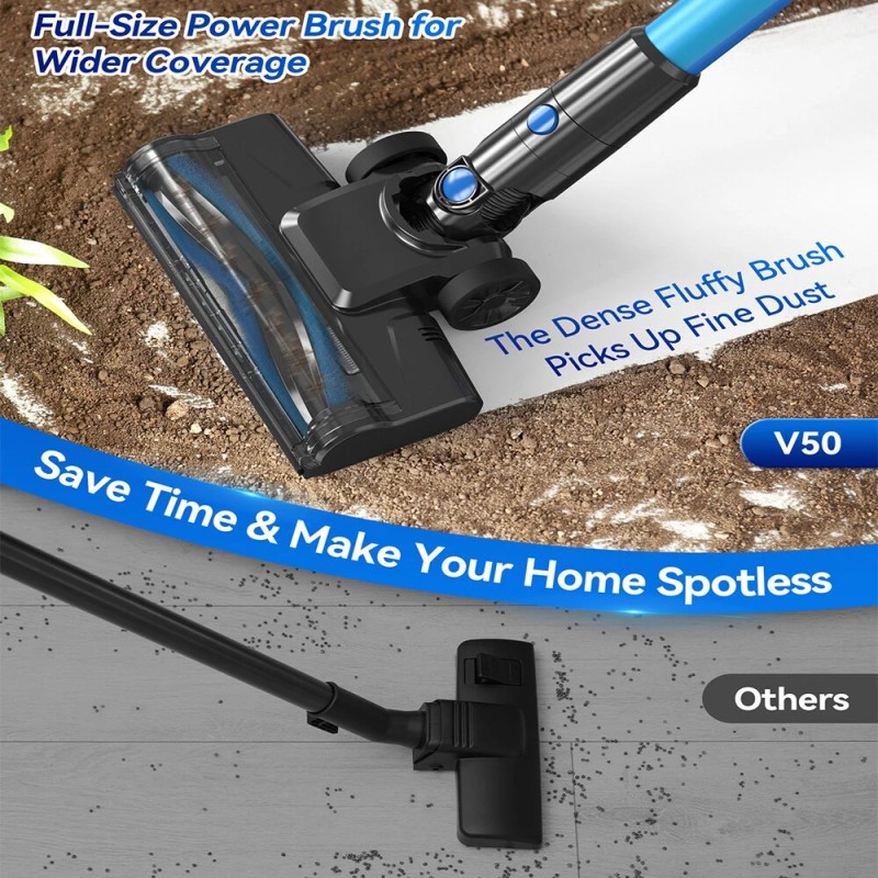 INSE V50 johdoton sauvaimuri 6-in-1 kevyt akkuimuri mattoille ja koville lattioille