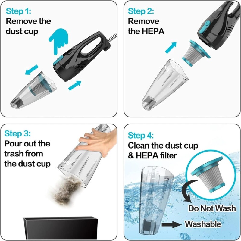 INSE R3S johdollinen 3-in-1 varsi ja käsikäyttöinen imuri 400 W 16 kPa