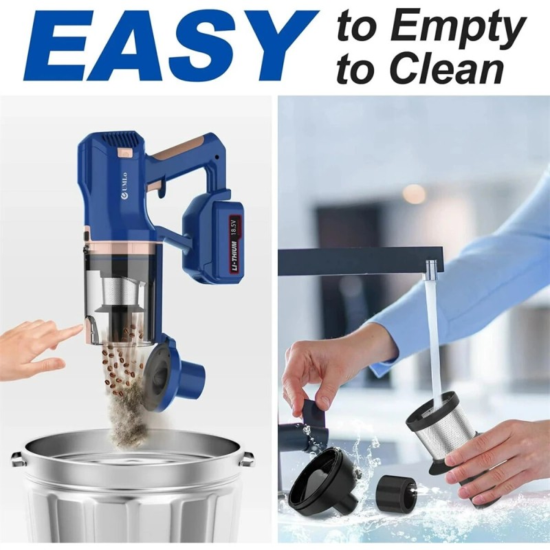 INSE UMLo V11 johdoton pölynimuri 300 watin 30 kPa imuteho 60 minuutin käyttöaika